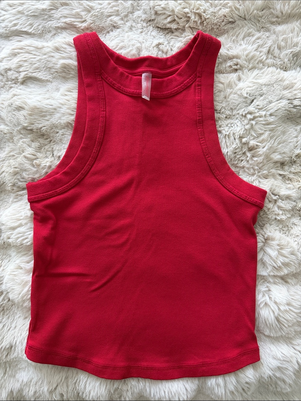 FP Movement Red Ribbed Tank Top